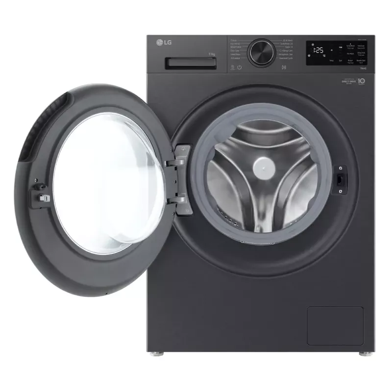 LG F4X5011TBB , A, ładowany od przodu, pojemność prania 11 kg, głębokość 56.5 cm, 1400 obr./min, czarna pralka ładowana od przodu 1351 obr./min