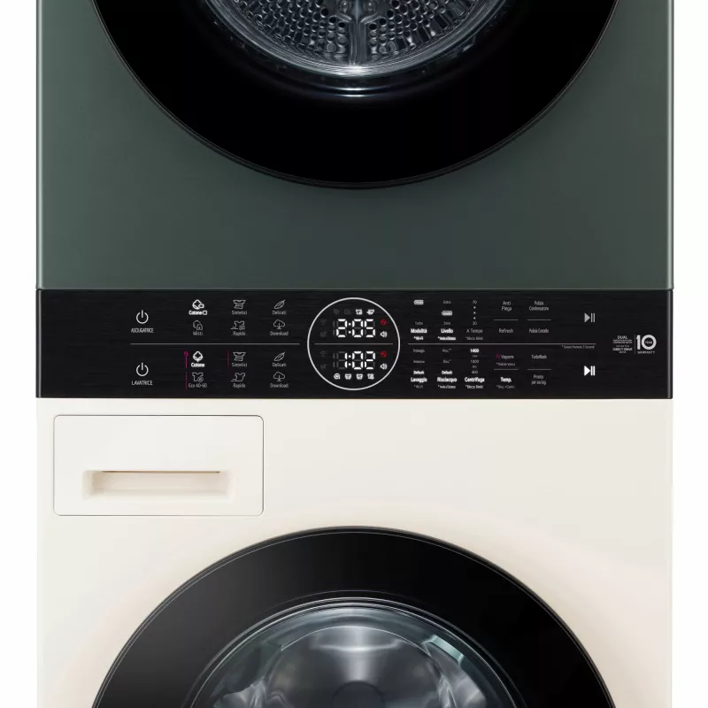 Pralko-suszarka LG WT1210EGF wolnostojąca ładowana od przodu, 22 kg, 1400 obr./min, zielono-biała