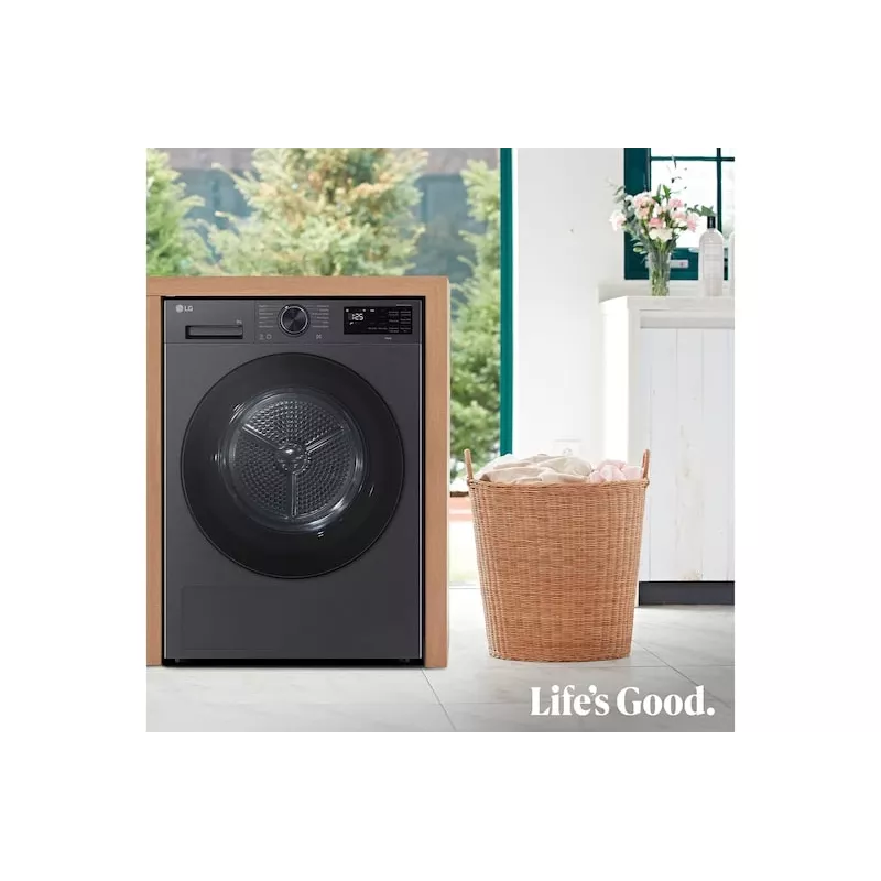 Suszarka do ubrań LG RHX5009TBB wolnostojąca ładowana od przodu 9 kg grafitowa