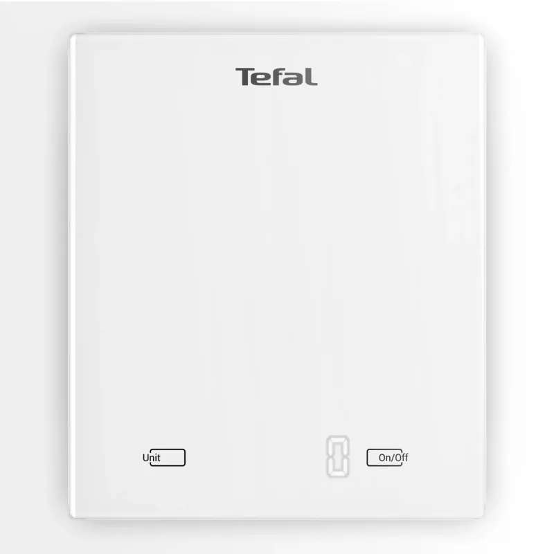 Elektroniczna waga kuchenna Tefal Essential BC5504V0 — pojemność 5 kg, dokładność 1 g, wyświetlacz LCD, biała