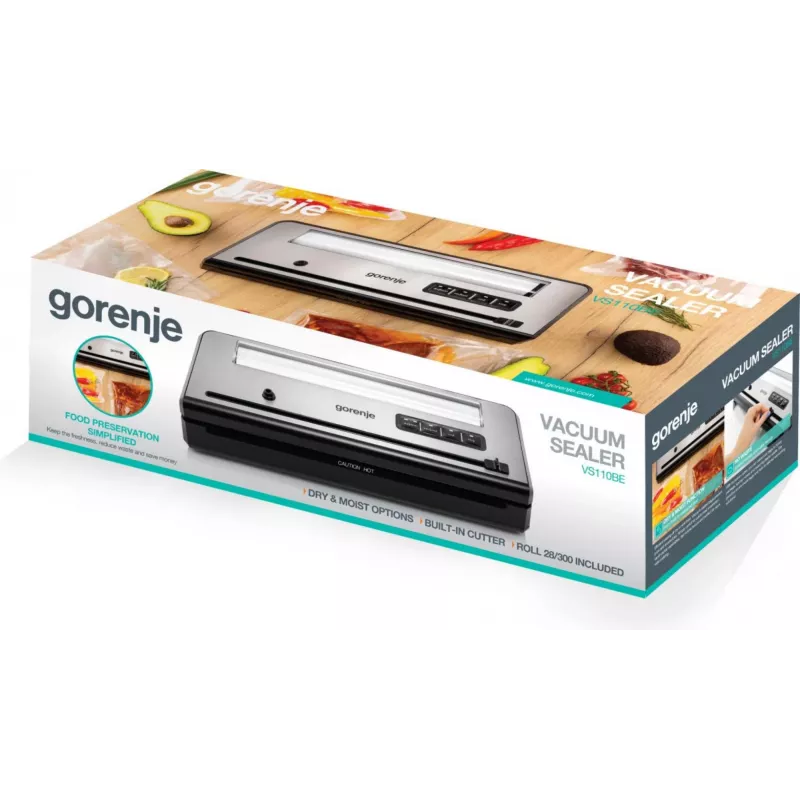 Zgrzewarka próżniowa Gorenje VS110BE 750 mbar Stal nierdzewna