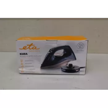 Żelazko parowe ETA Kiara ETA127690000, stopa ceramiczna, 2200 W, zbiornik na wodę 220 ml, para ciągła 40 g/min, uderzenie pary 90 g/min, czarne
