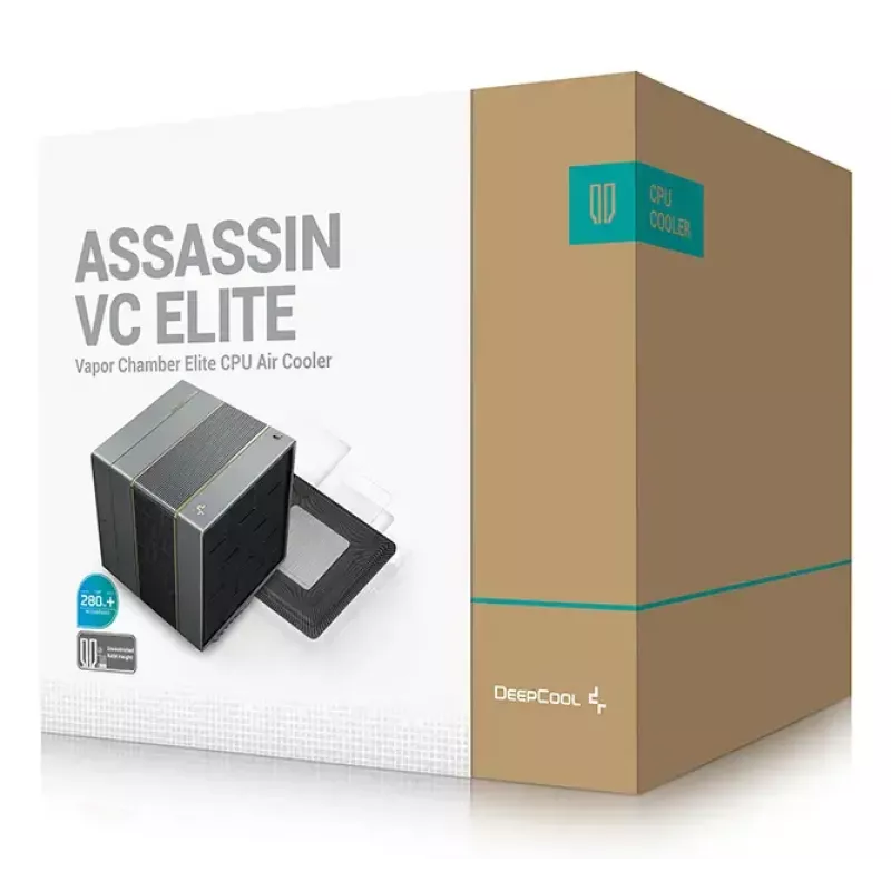 Chłodzenie procesora DeepCool ASSASSIN VC ELITE, wentylatory 120/140 mm, FDB, 147×144×164 mm, czarny