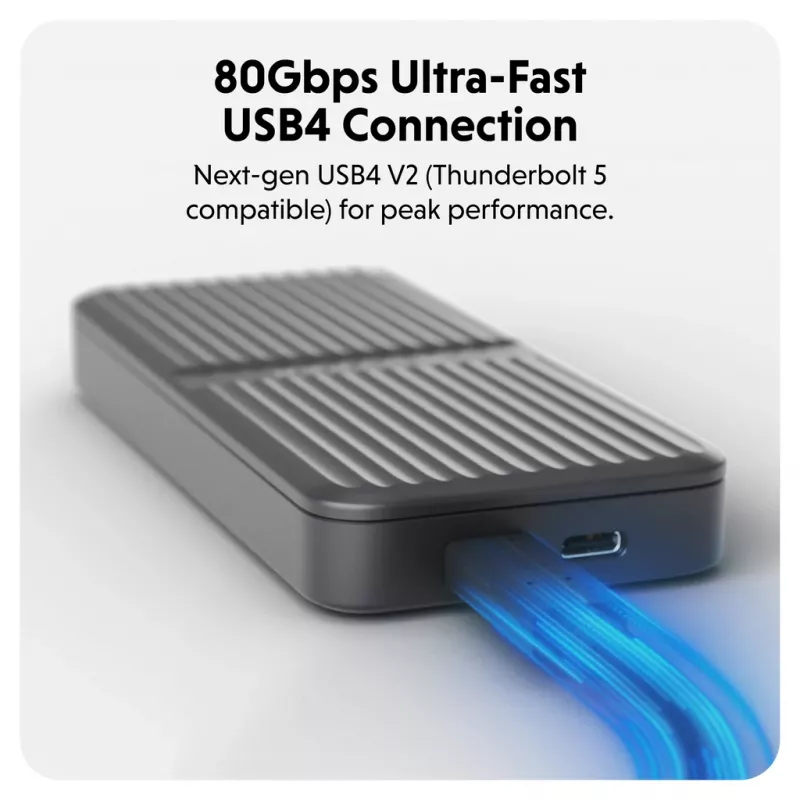 Obudowa SSD Hyper HD2500GL dla M.2 PCIe SSD (USB4 Gen4, USB‑C) Czarny