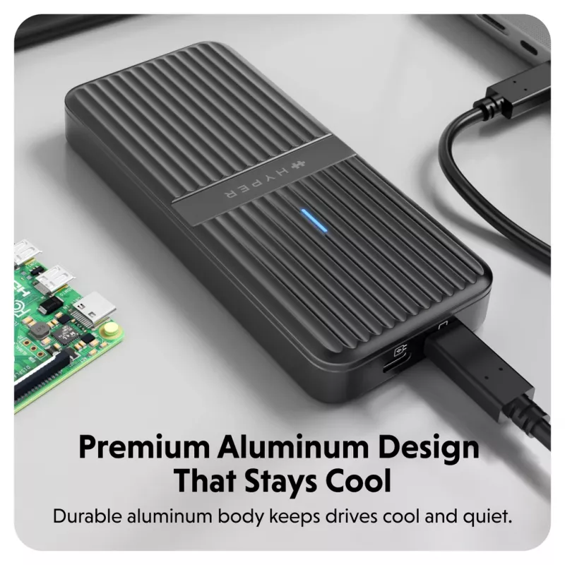 Obudowa SSD Hyper HD2500GL dla M.2 PCIe SSD (USB4 Gen4, USB‑C) Czarny