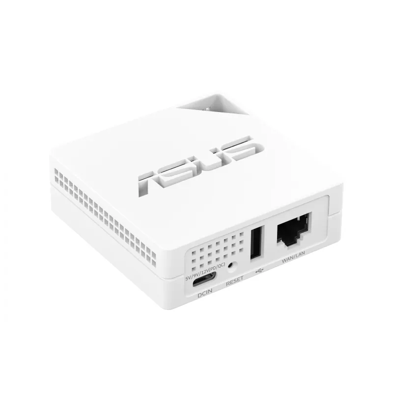 Przenośny router bezprzewodowy ASUS RT-AX50 Go, dwuzakresowy 2.4/5 GHz, Wi‑Fi 6 (802.11ax), 1501 Mbps, biały