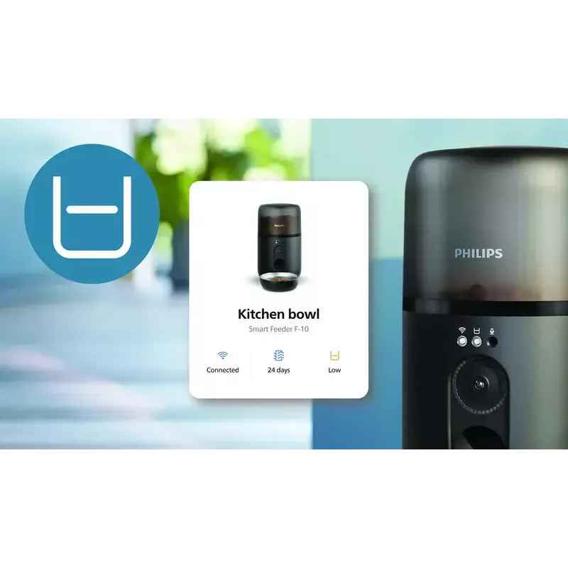 Automatyczny karmnik dla zwierząt Philips 5000 series PAW5320/02 z kamerą, pojemność na karmę i wodę 4,5 l, obudowa z tworzywa sztucznego, do użytku wewnątrz