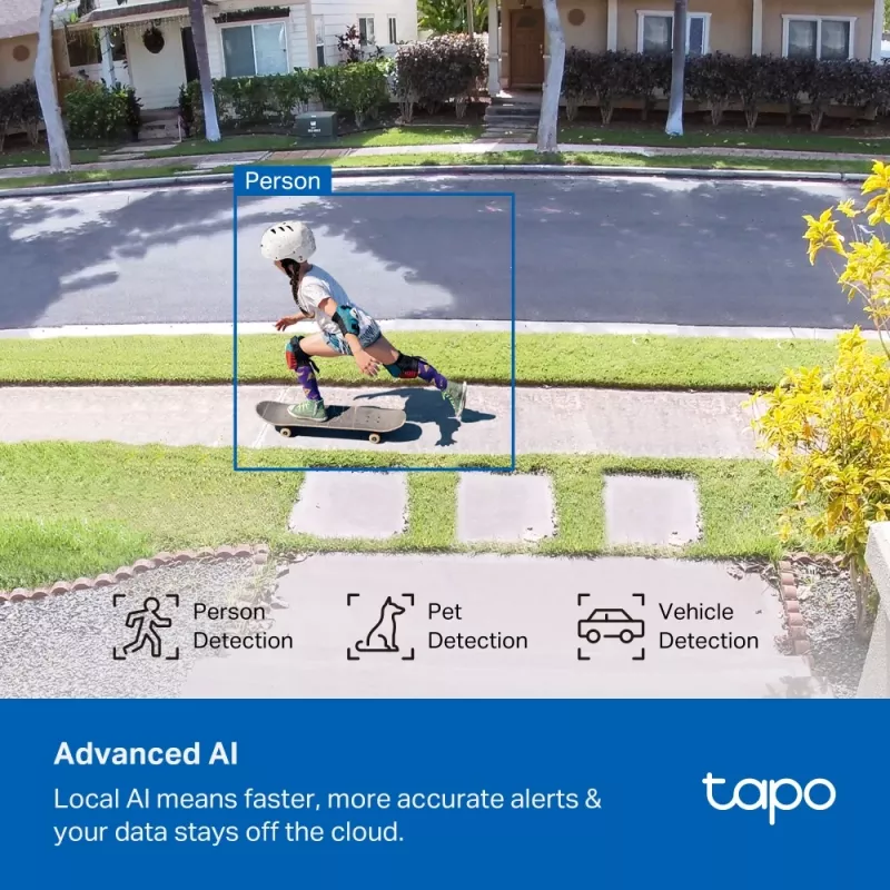 TP-Link Tapo Enhanced AI Solar Security Camera Ultra, Bezprzewodowa, Bullet, Wi-Fi, Zewnętrzna, 850 nm, 512 GB