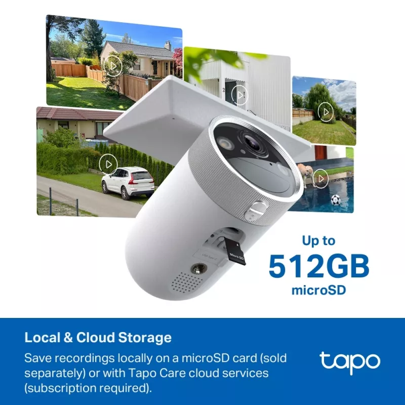 TP-Link Tapo Enhanced AI Solar Security Camera Ultra, Bezprzewodowa, Bullet, Wi-Fi, Zewnętrzna, 850 nm, 512 GB