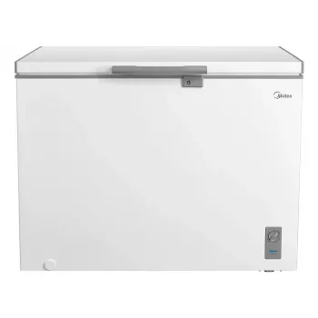 Zamrażarka skrzyniowa Midea MDRC411FZE01 — wolnostojąca, pojemność 293 l, klasa energetyczna E, wydajność zamrażania 14 kg/24h, biała