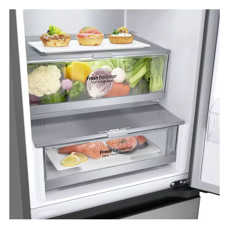 LG GBV7280CPY.APYQEUR lodówko-zamrażarka Wolnostojąca 387 L Stal nierdzewna