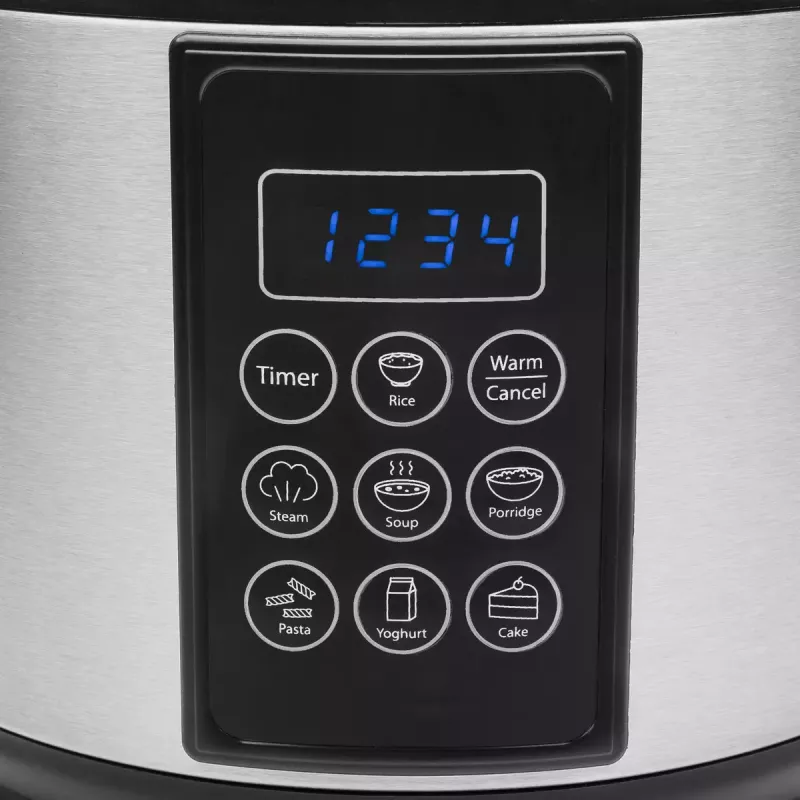 Multicooker Tristar RK-6132 — 1,5 L, 500 W, 7 programów automatycznych, LCD, stal nierdzewna/czarny