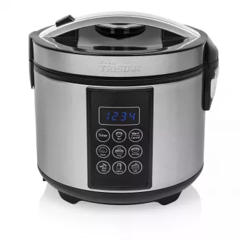 Multicooker Tristar RK-6132 — 1,5 L, 500 W, 7 programów automatycznych, LCD, stal nierdzewna/czarny