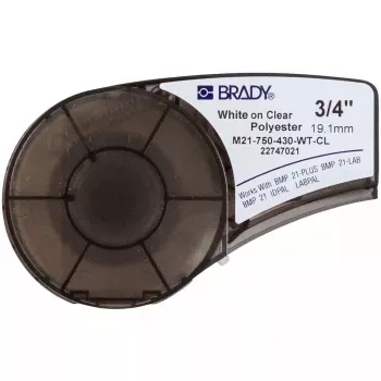 Samoprzylepna etykieta do drukarki Brady M21-750-430-WT-CL, przezroczysty poliester, 1,91 cm×6,4 m