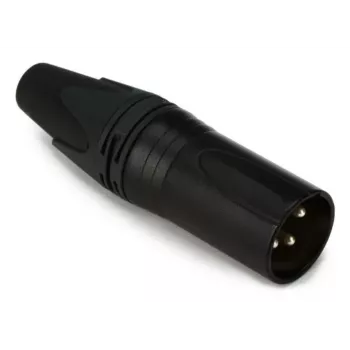 3-biegunowe męskie złącze kablowe XLR EQUIP 147930, czarne, 3-pinowe, 19×19 mm, 28,8 g
