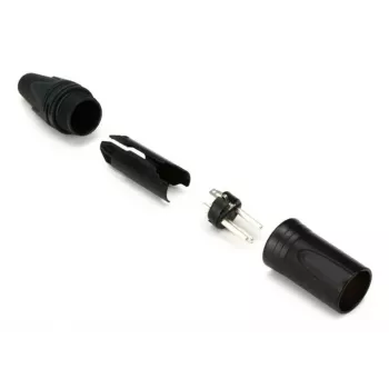 3-biegunowe męskie złącze kablowe XLR EQUIP 147930, czarne, 3-pinowe, 19×19 mm, 28,8 g