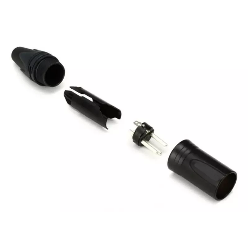 3-biegunowe męskie złącze kablowe XLR EQUIP 147930, czarne, 3-pinowe, 19×19 mm, 28,8 g