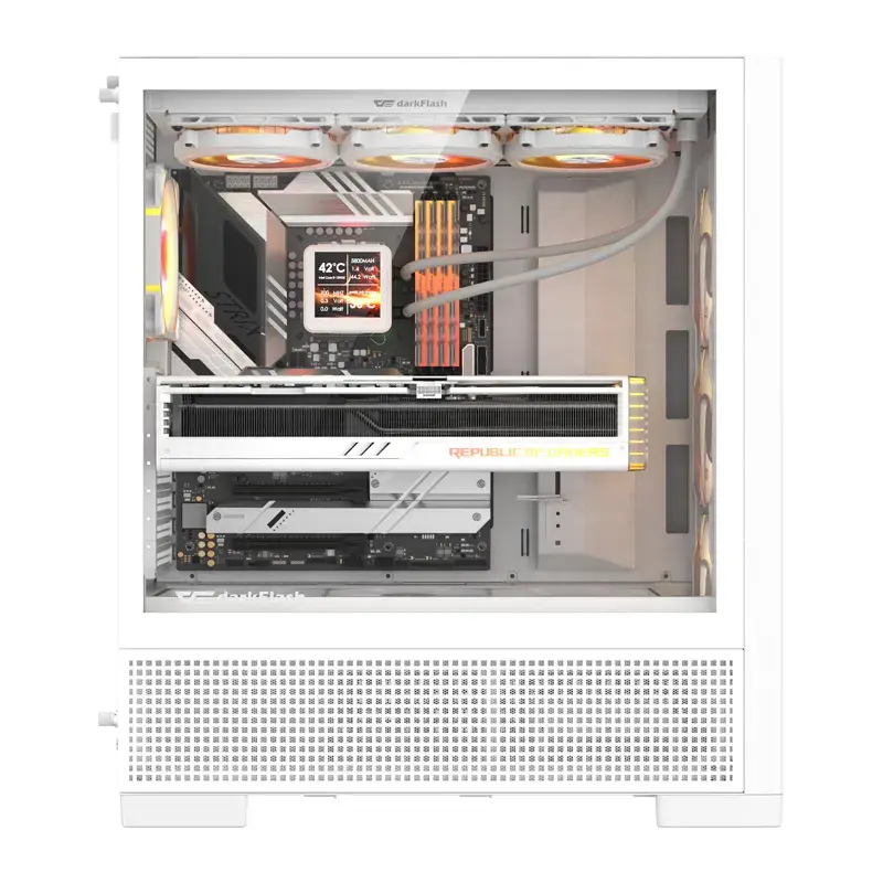 Obudowa komputerowa Darkflash AIRNOVA (biała) z 3 preinstalowanymi wentylatorami