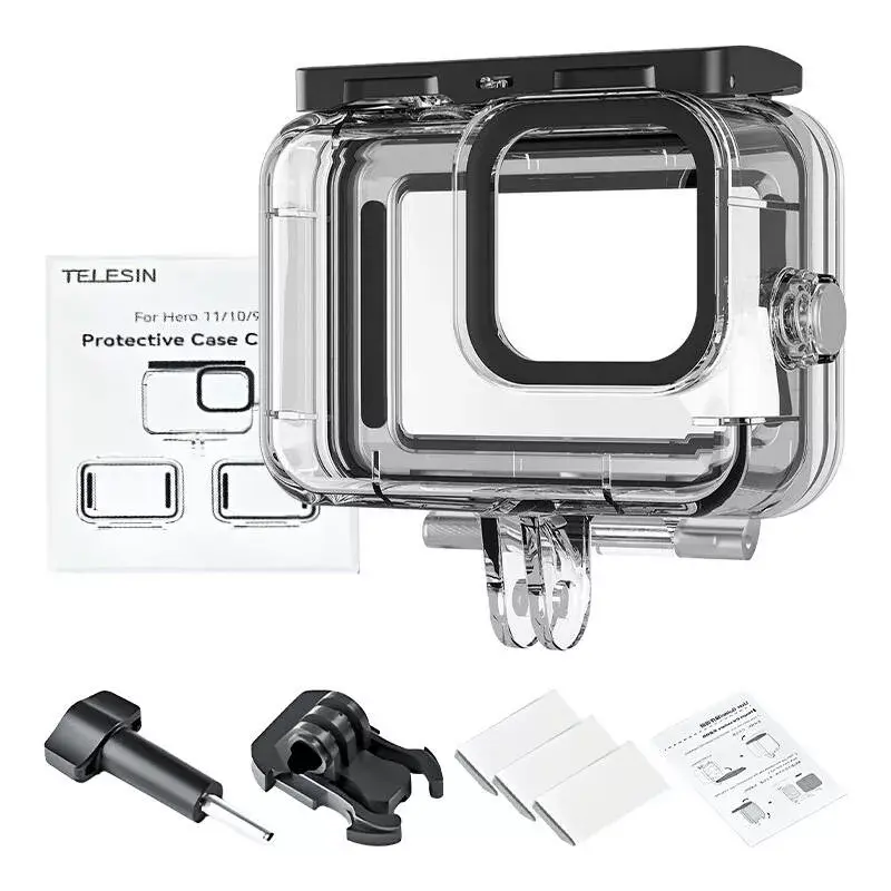 Zestaw ochronny Telesin do GoPro Hero 12/11/10/9 – twarda obudowa i silikonowe etui