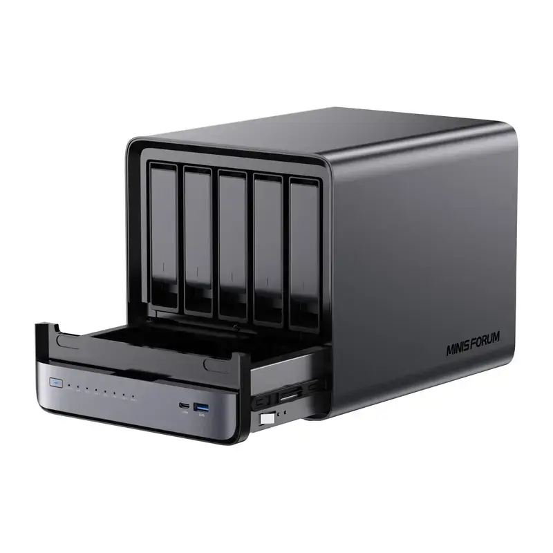 Mini-PC Minis Forum NAS N5 Pro AMD Ryzen AI 9 HX Pro 370, 32GB RAM, 128GB pamięci
