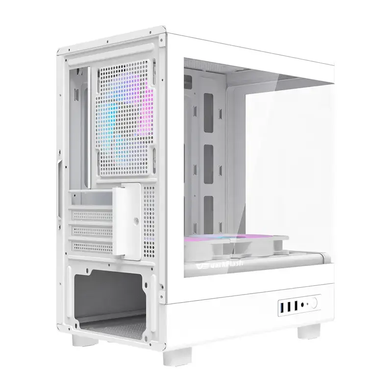 Obudowa komputerowa Darkflash DB330M biały v2 z trzema fabrycznie zamontowanymi wentylatorami, obsługa micro-ATX/mATX