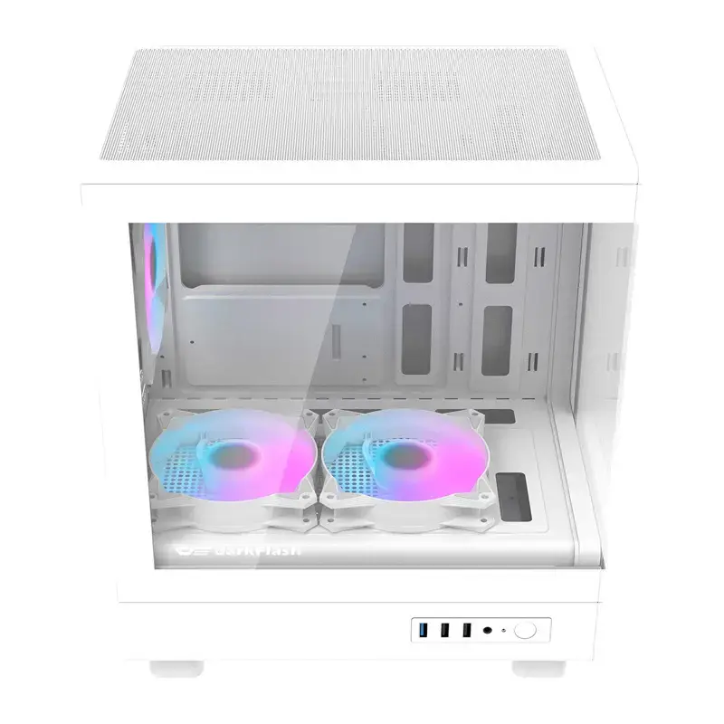 Obudowa komputerowa Darkflash DB330M biały v2 z trzema fabrycznie zamontowanymi wentylatorami, obsługa micro-ATX/mATX