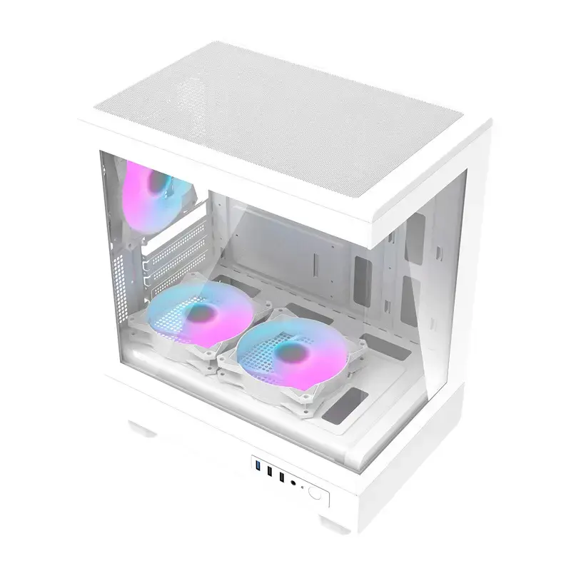Obudowa komputerowa Darkflash DB330M biały v2 z trzema fabrycznie zamontowanymi wentylatorami, obsługa micro-ATX/mATX