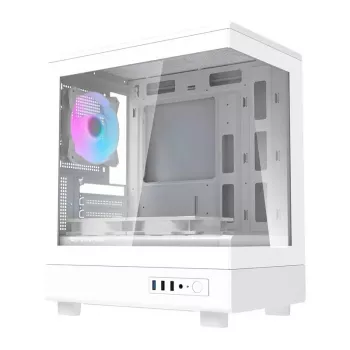 Obudowa komputerowa Darkflash DB330M biały v2 z trzema fabrycznie zamontowanymi wentylatorami, obsługa micro-ATX/mATX
