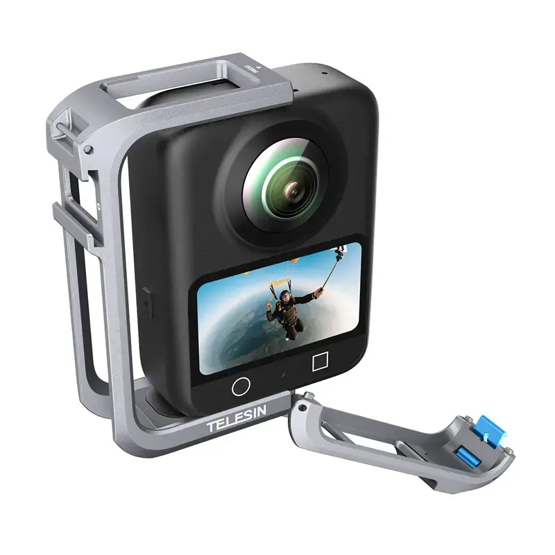 Metalowa klatka ochronna Telesin do DJI Osmo 360 – lekka metalowa rama, punkty montażowe