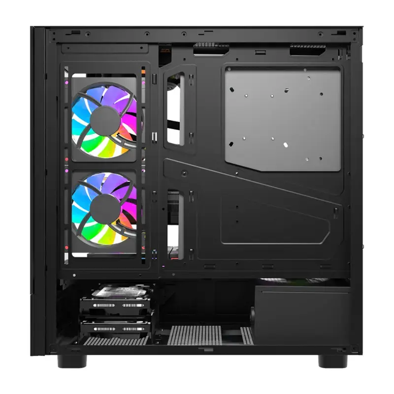 Obudowa komputerowa DarkFlash DS950V z przednim wyświetlaczem (czarna) i 6 fabrycznie zainstalowanymi wentylatorami