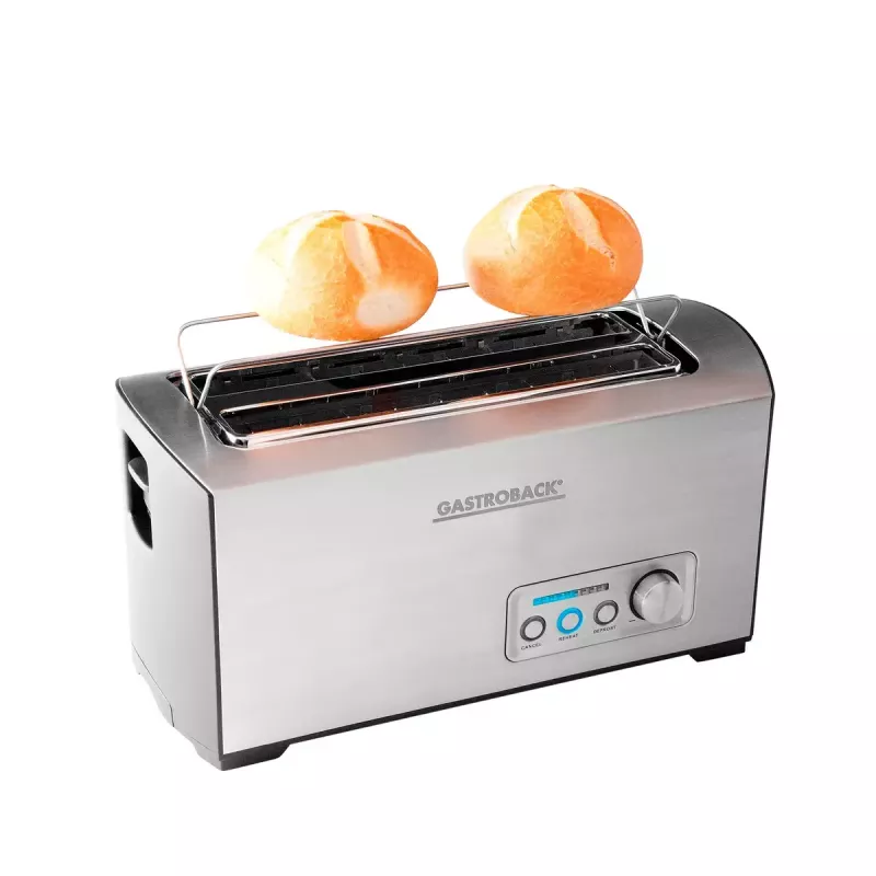 Toster Gastroback Design Pro 4S 2 kromki 1500 W Czarny Stal nierdzewna