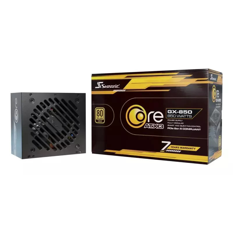 Zasilacz Seasonic CORE GC-850 ATX 3.1 850 W 24-pin ATX w pełni modularny 80 PLUS Gold czarny