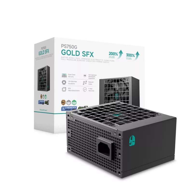 Zasilacz DeepCool Gamer Storm PS750G 750 W ATX 20+4 pin, wentylator FDB 92 mm, czarny