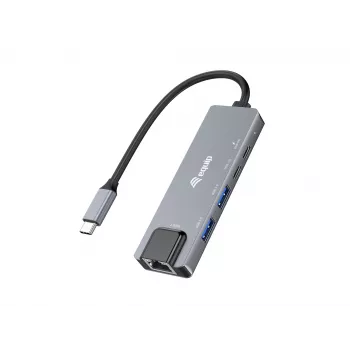 Equip 5 w 1 wielofunkcyjny adapter, 2.5GbE, USB-A x 2, USB-C x 1, USB-C, 100 W USB PD
