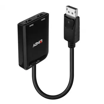 Lindy DisplayPort to 2 Port HDMI MST Hub, DisplayPort, 2 x HDMI, Męski, Żeński, Prosty, Prosty