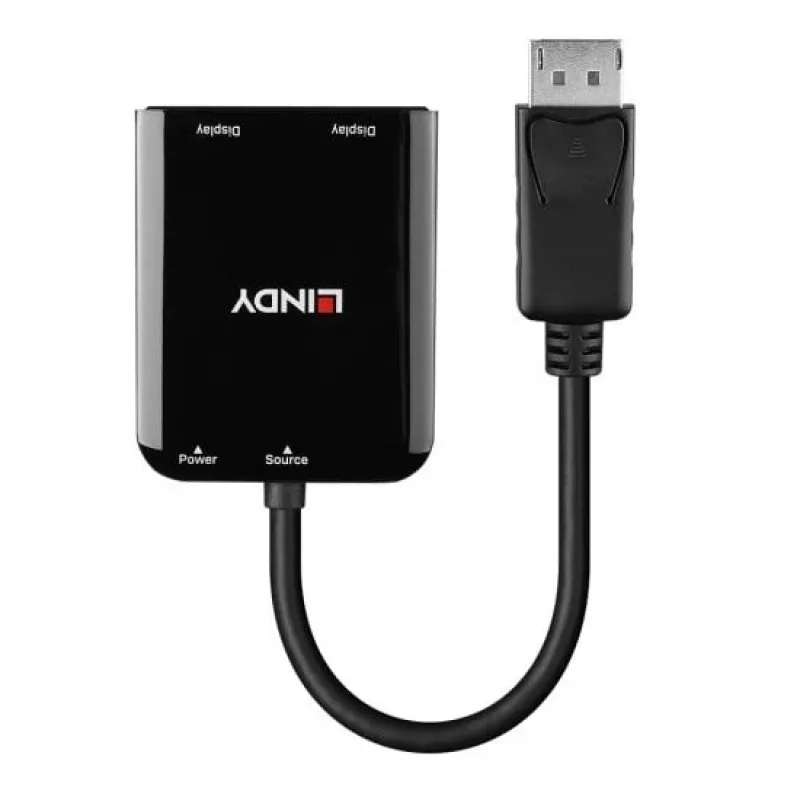 Lindy DisplayPort to 2 Port HDMI MST Hub, DisplayPort, 2 x HDMI, Męski, Żeński, Prosty, Prosty