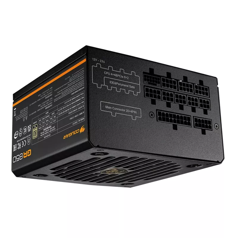 Zasilacz Cougar GR 850W ATX3.1 PCIe 5.1 80 PLUS Gold, 850 W, 20+4 pin ATX, wentylator 120 mm, czarny