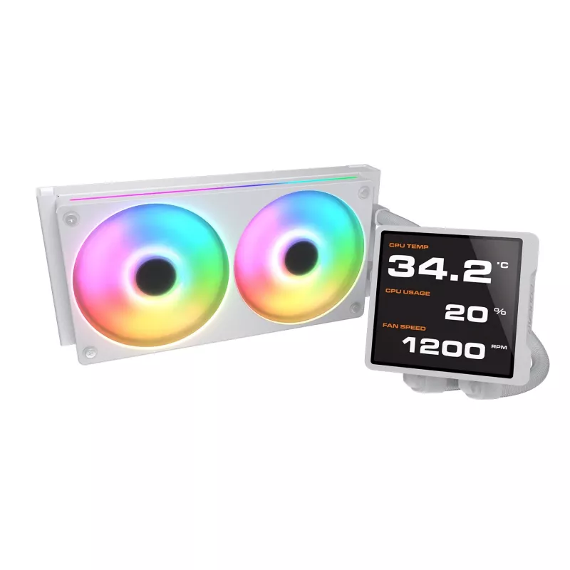 Chłodzenie cieczą All-in-one CPU Cougar Poseidon Vistek Pro 240, ARGB, wentylatory 120 mm, białe