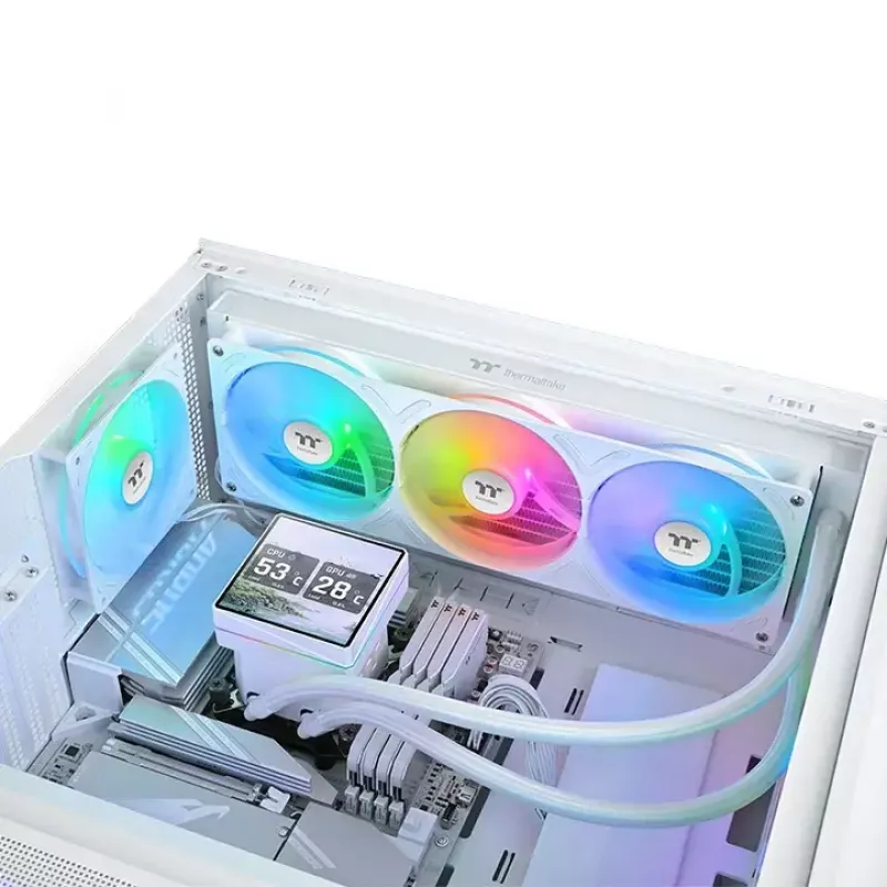 Wielofunkcyjny układ chłodzenia cieczą Thermaltake TH360 V3 Ultra ARGB — 3 wentylatory 120 mm, 500–2500 obr./min, 12 V, biały