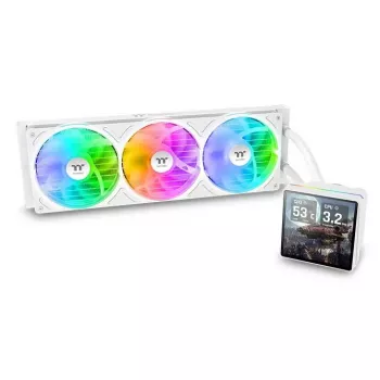 Wielofunkcyjny układ chłodzenia cieczą Thermaltake TH360 V3 Ultra ARGB — 3 wentylatory 120 mm, 500–2500 obr./min, 12 V, biały