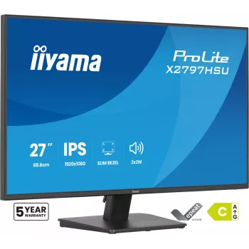 Monitor komputerowy IIYAMA ProLite X2797HSU-B1 27 cali (68,6 cm) Full HD 1920×1080 LED matowy 4 ms USB 3.2 Gen 1 głośniki VESA czarny