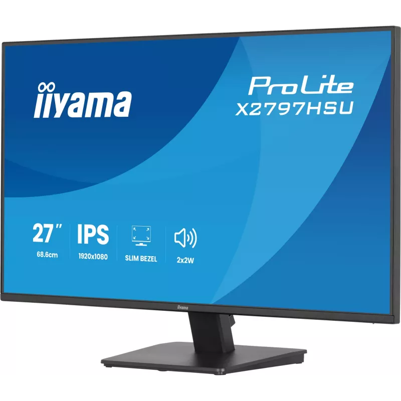 Monitor komputerowy IIYAMA ProLite X2797HSU-B1 27 cali (68,6 cm) Full HD 1920×1080 LED matowy 4 ms USB 3.2 Gen 1 głośniki VESA czarny