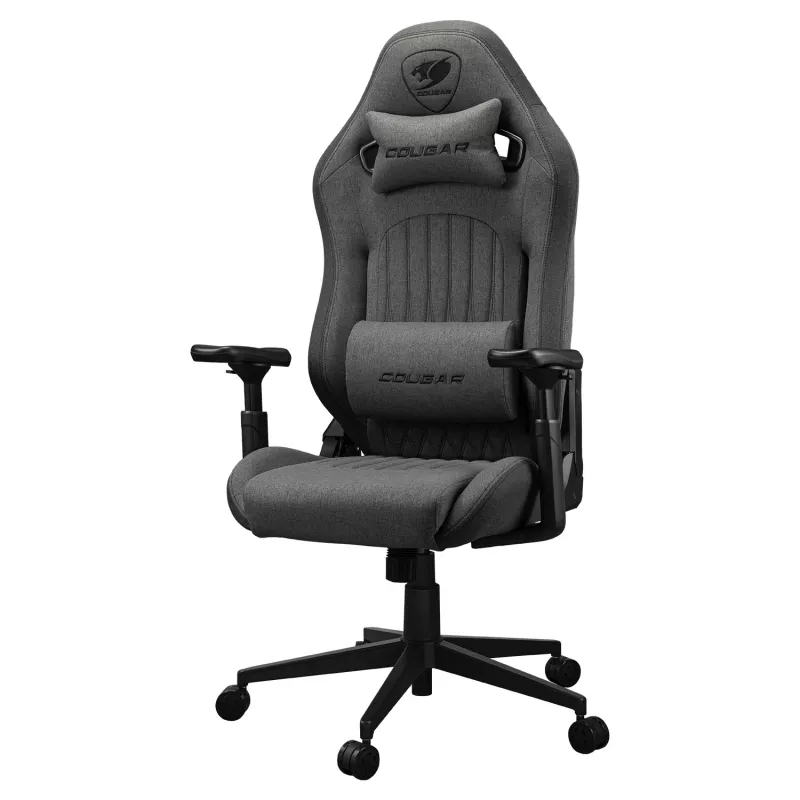 Uniwersalny fotel gamingowy Cougar CGR-EPF-ROG — Czarny/Szary, minimalna wysokość 125 cm, siedzisko 710×670 mm, maks. 120 kg