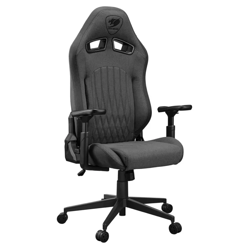 Uniwersalny fotel gamingowy Cougar CGR-EPF-ROG — Czarny/Szary, minimalna wysokość 125 cm, siedzisko 710×670 mm, maks. 120 kg