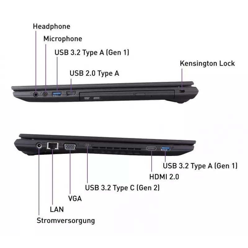 TERRA Mobile 1516R Intel® Core™ i5 i5-1334U Laptop 39,6 cm (15,6 cala) Full HD 16 GB DDR4-SDRAM 1 TB SSD Wi-Fi 6 (802.11ax) Windows 11 Pro Niemiecki Czarny