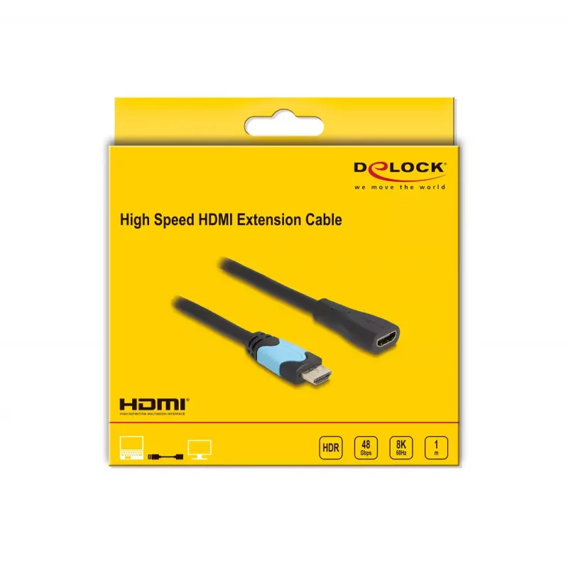 Kabel przedłużający DeLOCK High Speed HDMI 48 Gb/s 8K 60 Hz 1 m