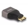 DeLOCK HDMI Adapter Mini-C męski na A żeński 8K 60 Hz szary metal