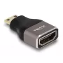 DeLOCK HDMI Adapter Mini-C męski na A żeński 8K 60 Hz szary metal