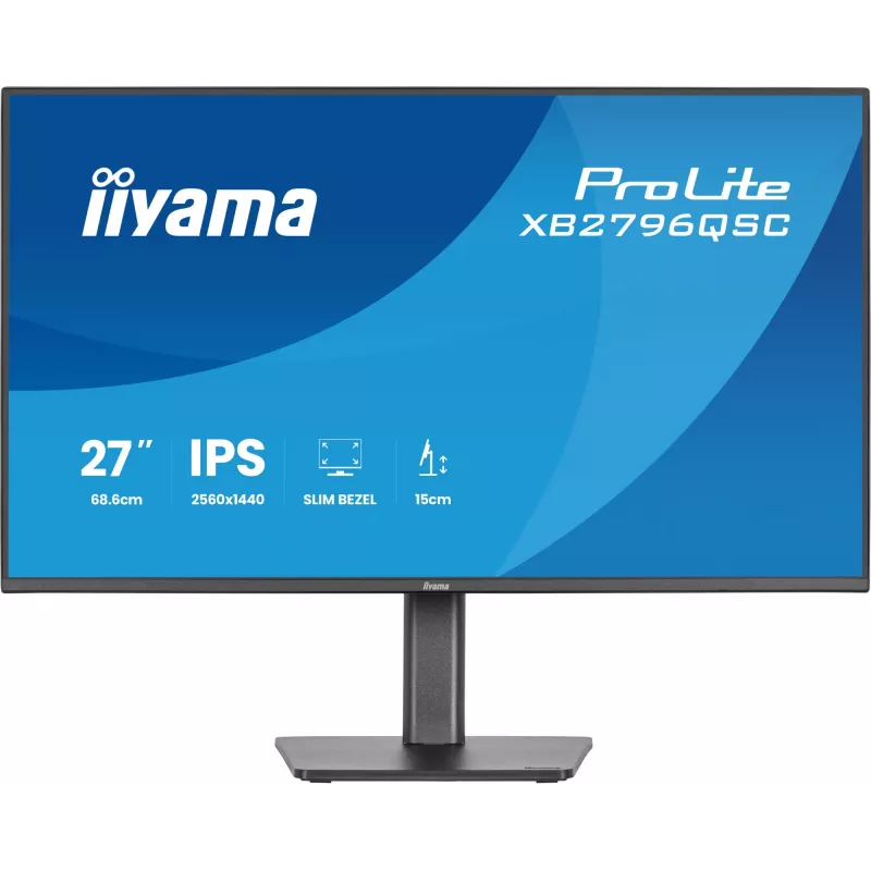27-calowy monitor IIYAMA ProLite XB2796QSC-B1 IPS Quad HD 2560x1440 LED, 4 ms, USB-C, głośniki, regulacja wysokości, VESA