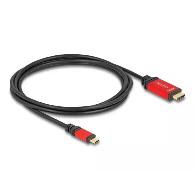 Kabel DeLOCK USB-C do HDMI DP Alt Mode 8K 60 Hz HDR 2 m czerwony
